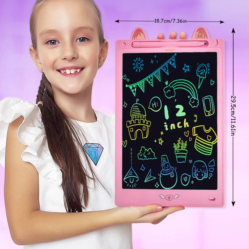 Tablette graphique LCD 8,5/10/12/16 pouces, tableau de dessin animé, jouets, cadeaux pour filles et garçons de 3 à 12 ans, bloc-notes pour enfants