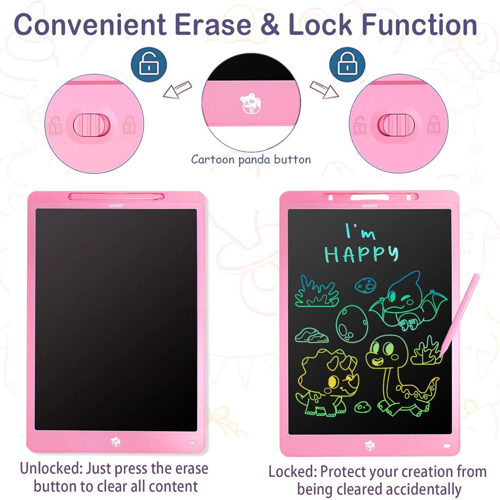 Tablette graphique LCD 8,5/10/12/16 pouces, tableau de dessin animé, jouets, cadeaux pour filles et garçons de 3 à 12 ans, bloc-notes pour enfants