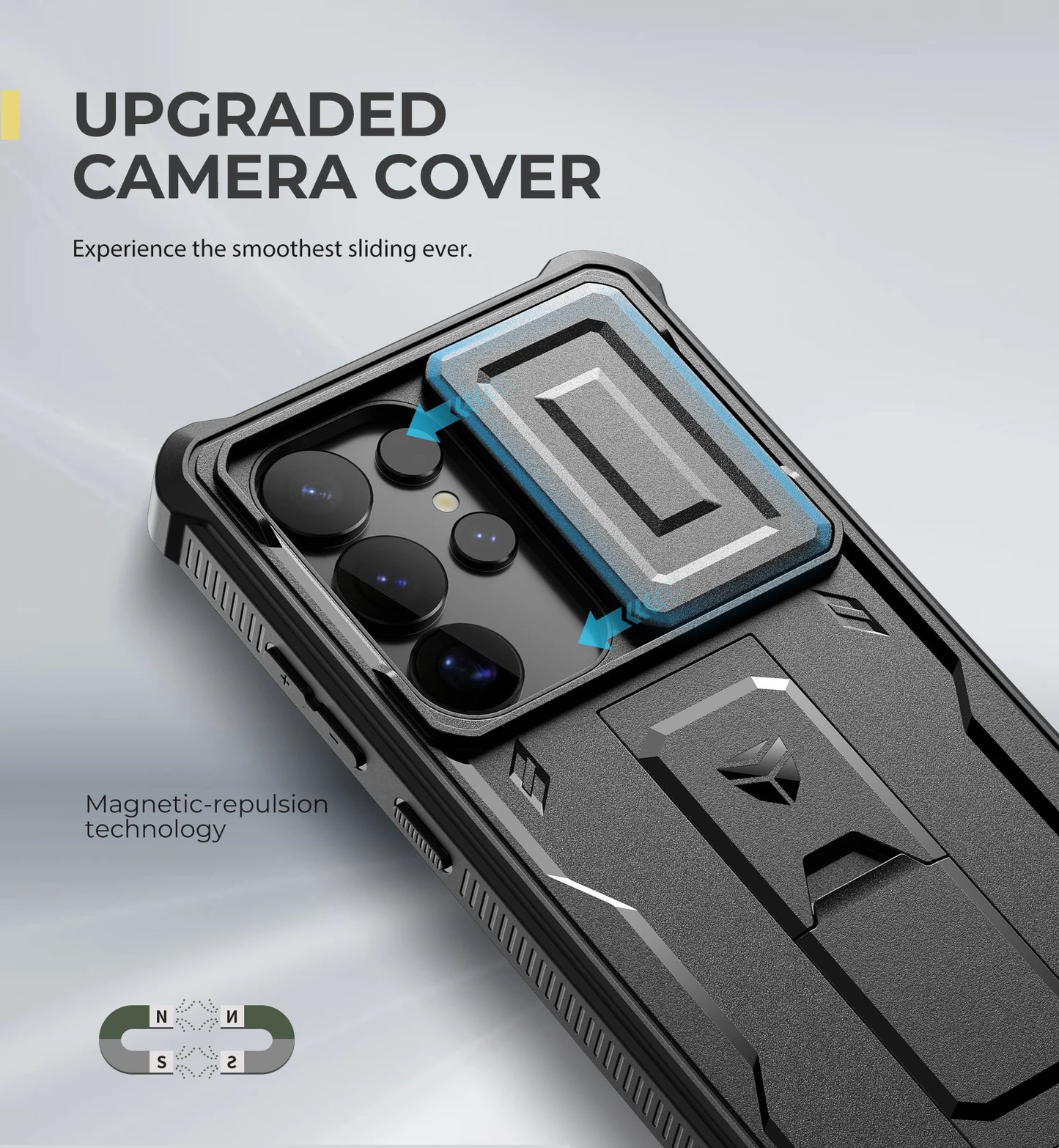Dexnor For Samsung Galaxy S25 Ultra 2025 Case Full Body Rugged Case with Camera Cover & Built-in Screen Protector Kickstand Case