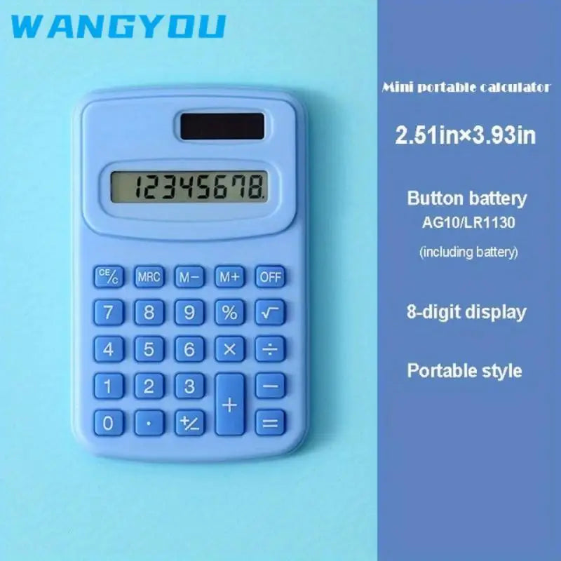 Small Solar Calculator Portable Calculator Cute 8 Digits LCD Electronic Home Office Calculator for Kid Primary School Calculator