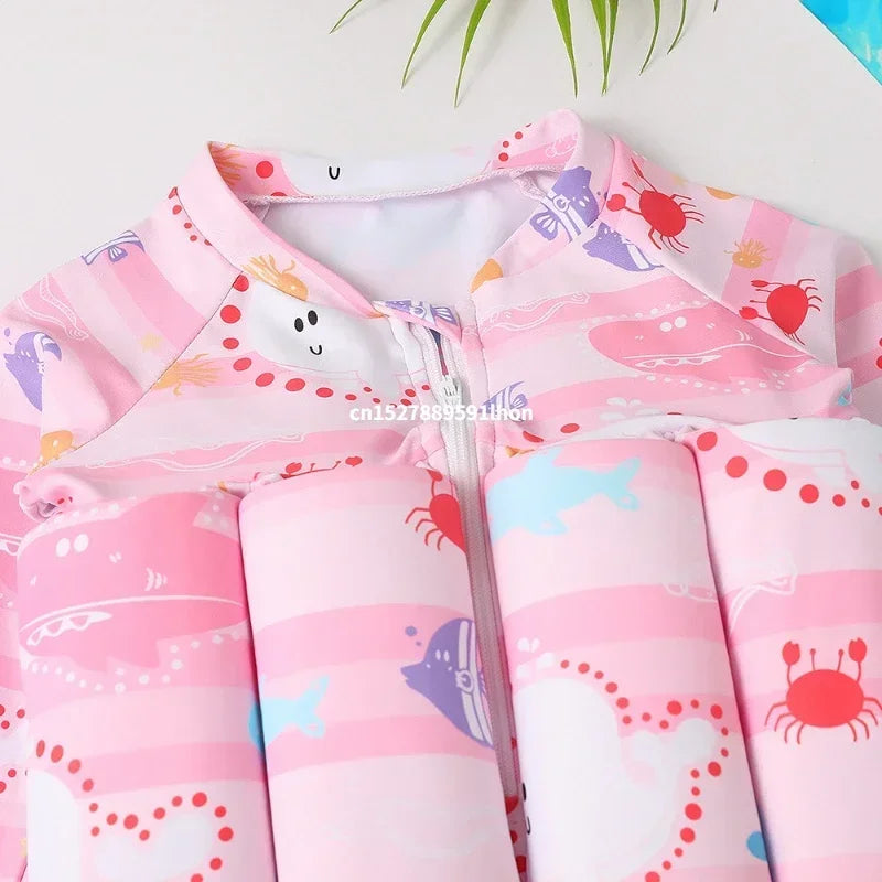 Maillot de bain une pièce pour enfants, protection contre les éruptions cutanées, imprimé dessin animé, vêtements de natation pour filles et garçons