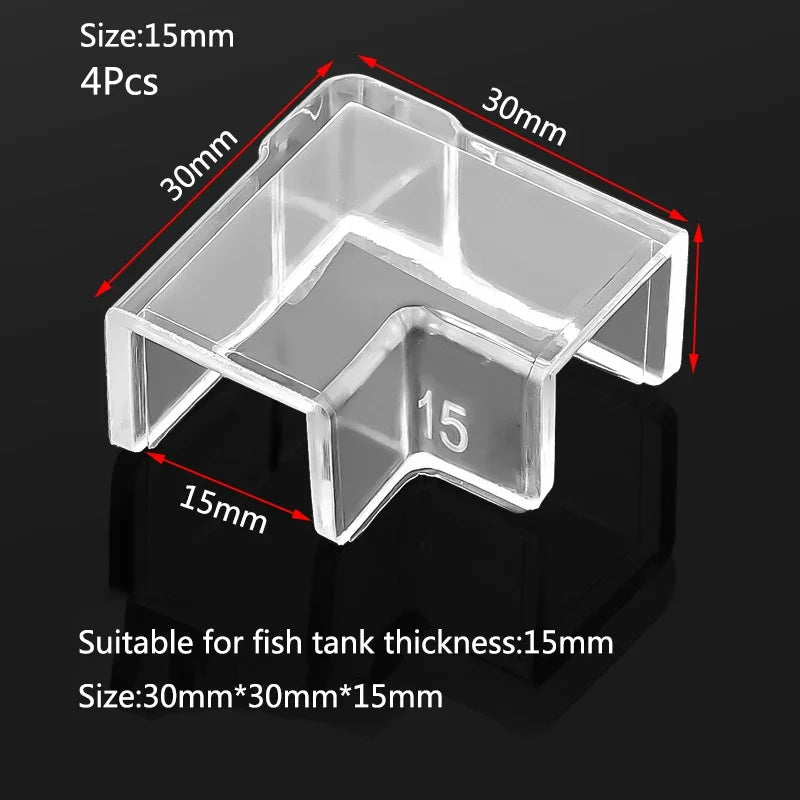 Lot de 4 protections d'angle anti-collision en plastique pour aquarium, 5/6/8/10/12/15 mm, sans adhésif, accessoires