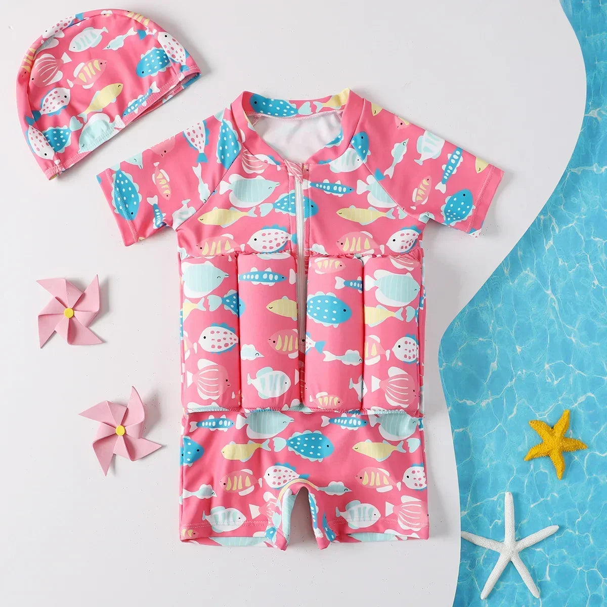 Maillot de bain une pièce pour enfants, protection contre les éruptions cutanées, imprimé dessin animé, vêtements de natation pour filles et garçons