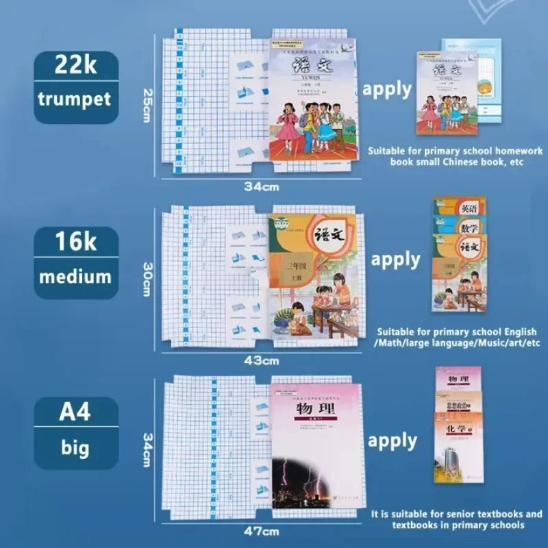 Lot de 10 feuilles de protection autocollantes pour carnet de notes A4, imperméables, pour agendas et livres, pour étudiants