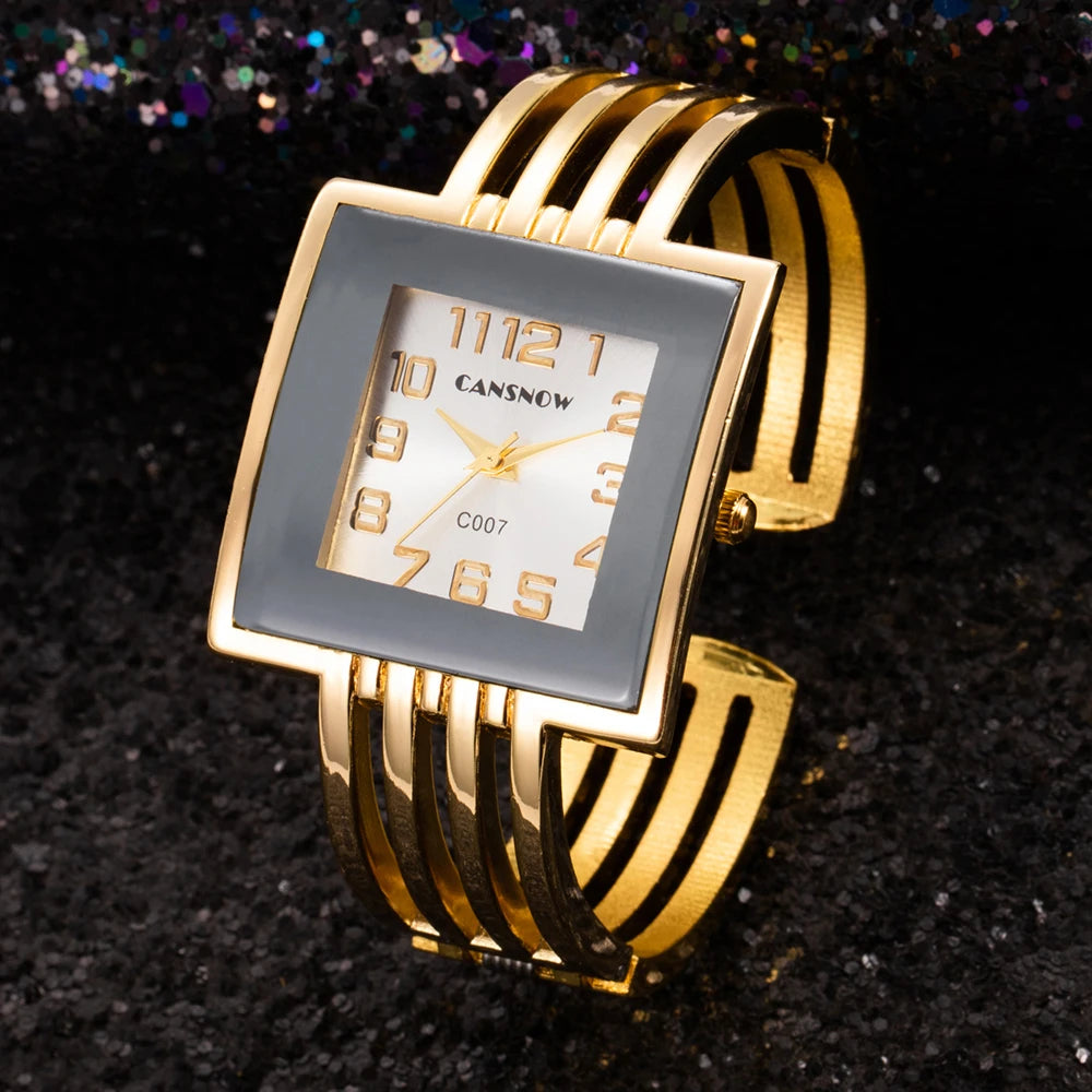 Montre-bracelet tendance pour femmes, bracelet entièrement en acier inoxydable, de luxe, en or rose, tendance 2025