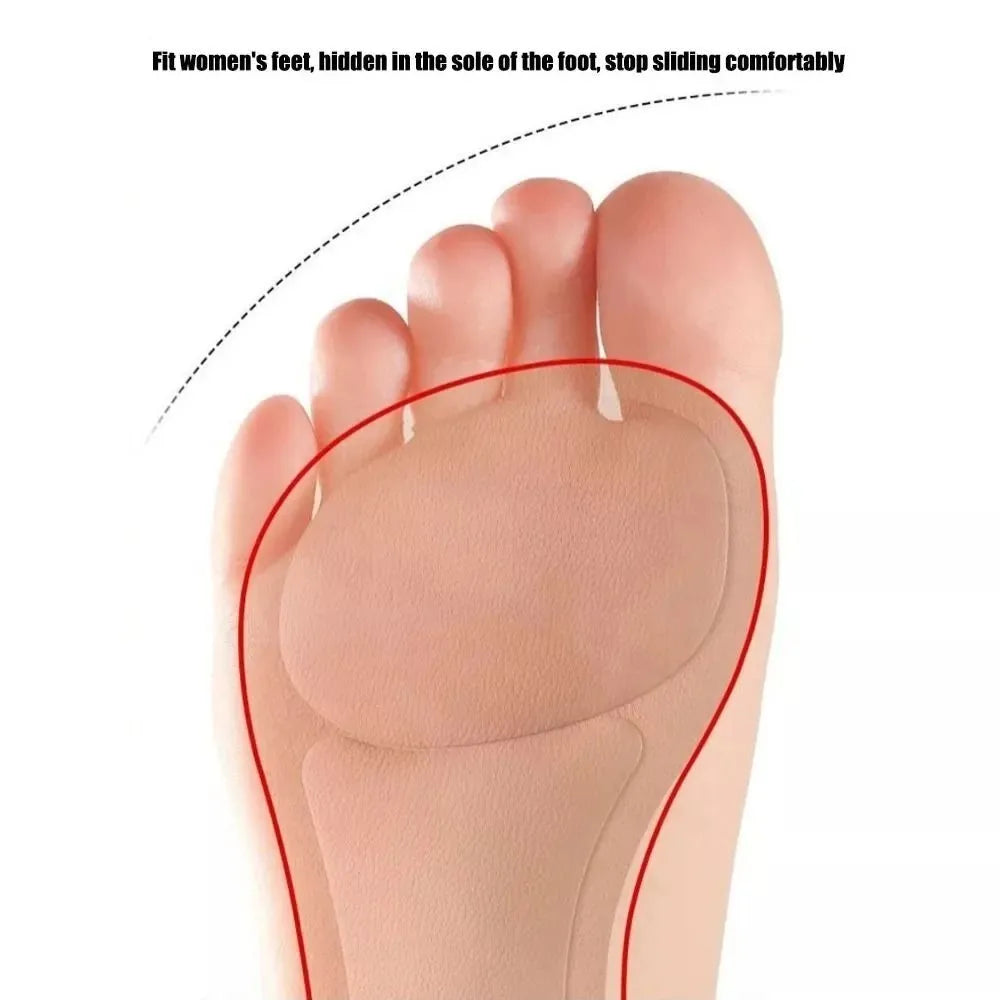 Semelles intérieures auto-adhésives souples pour talons hauts pour femmes, antidérapantes, autocollantes pour talons hauts