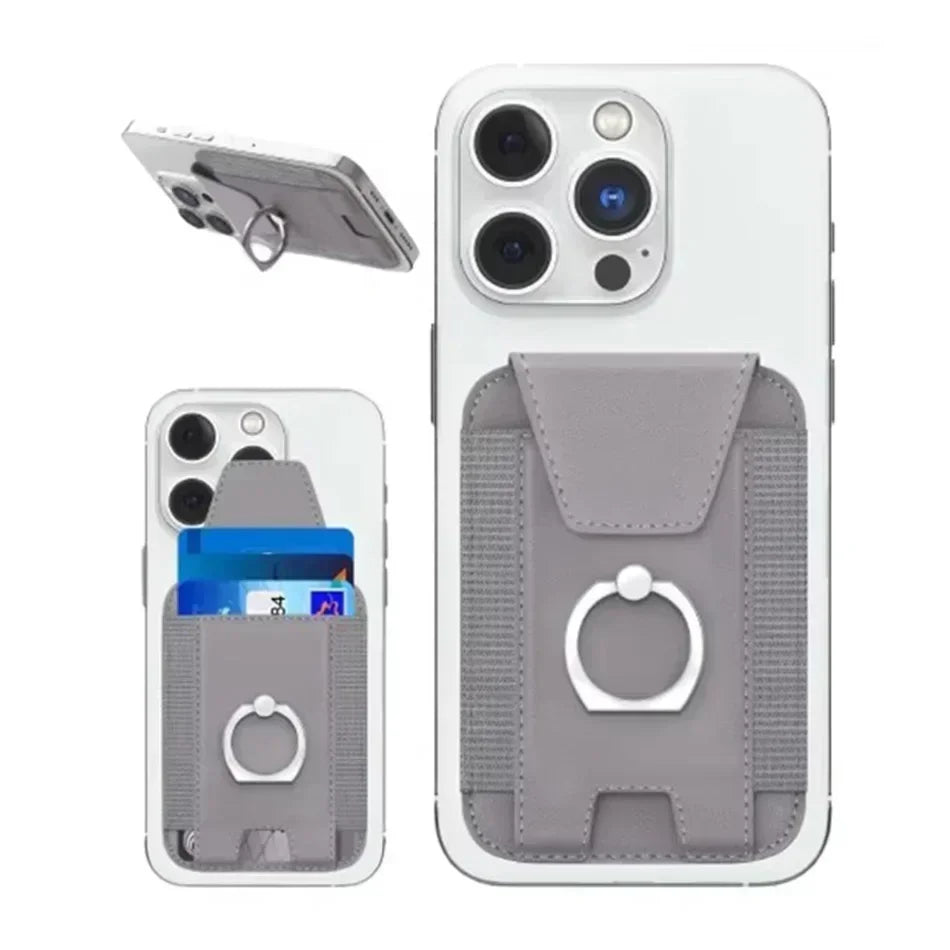 Magsafe Phone Wallet Card Holder with Ring Stand Flap Cover Pu Leather Wallet Magnetic Phone Case for Iphone 12 13 14 15 16 Pro