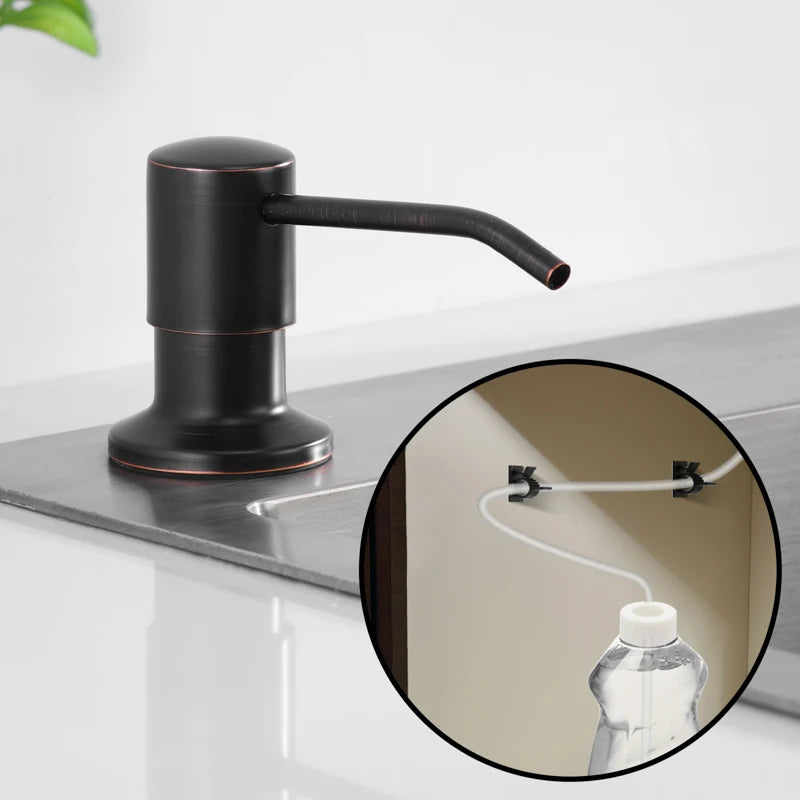 Stainless Steel Soap Dispenser Extension Tube Kit Kitchen Sink Liquid Soap Dispenser Bathroom Lotion Detergent Hand Press Pumps