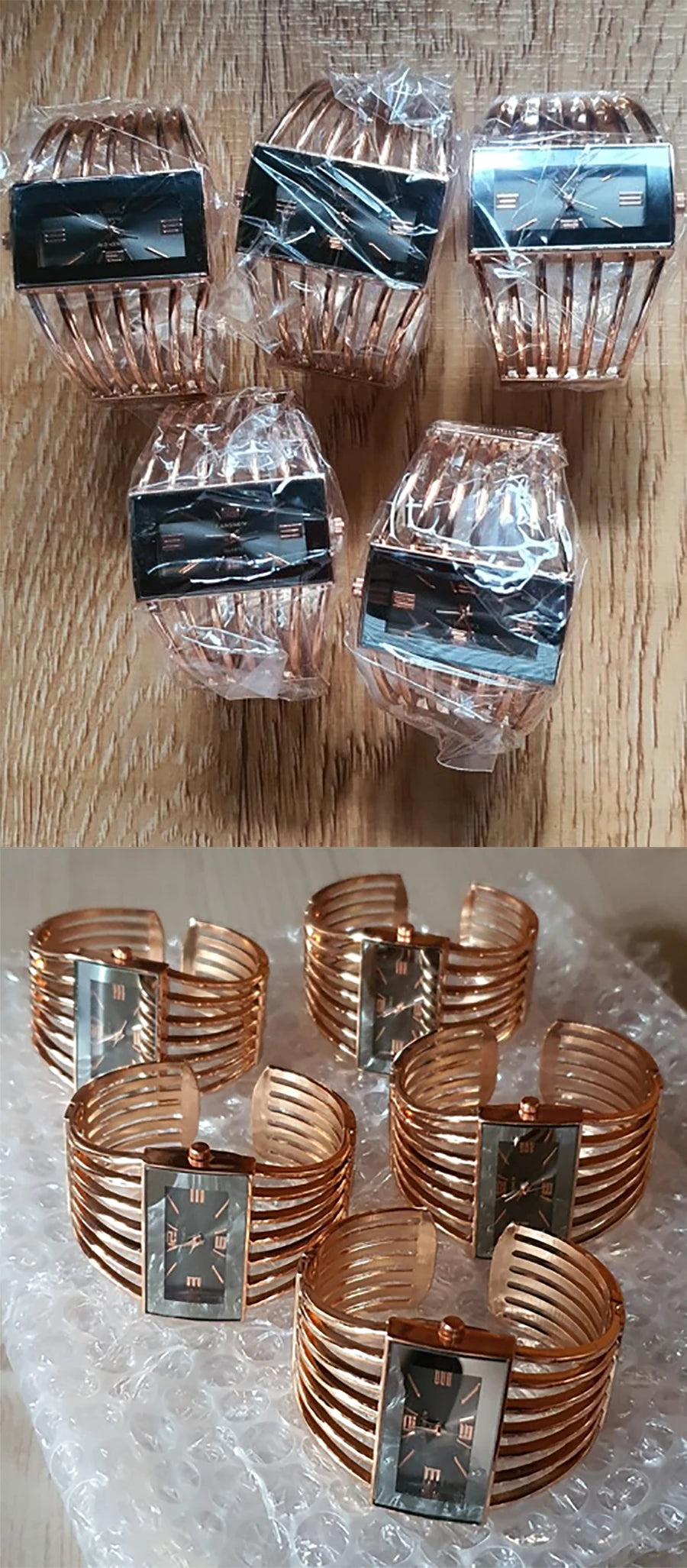 Montre-bracelet tendance pour femmes, bracelet entièrement en acier inoxydable, de luxe, en or rose, tendance 2025