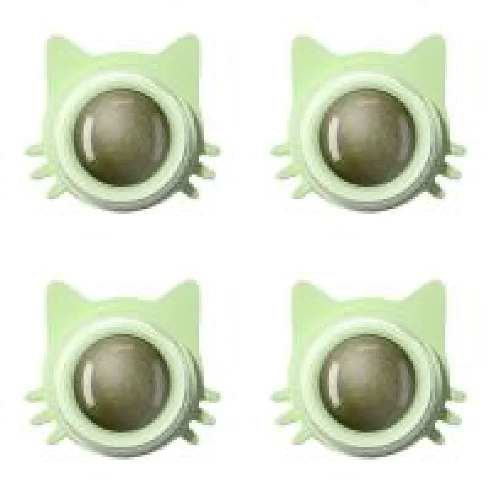 Lot de 1 à 5 balles murales rotatives à l'herbe à chat pour chaton, jouets à mâcher à lécher, nettoyage des dents, jouet à mordre pour chat d'intérieur, fournitures pour animaux de compagnie