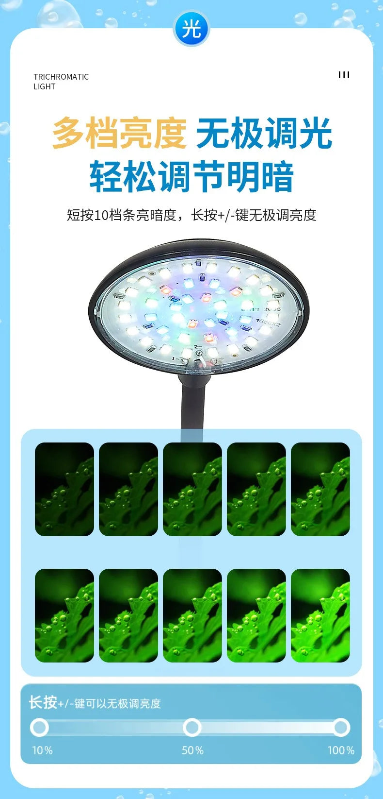 Lampe d'aquarium USB 5 W 7 W LED étanche pour aquarium, lampe sous-marine pour poissons, décoration d'aquarium, lampe pour plantes, mini lampe pour aquarium