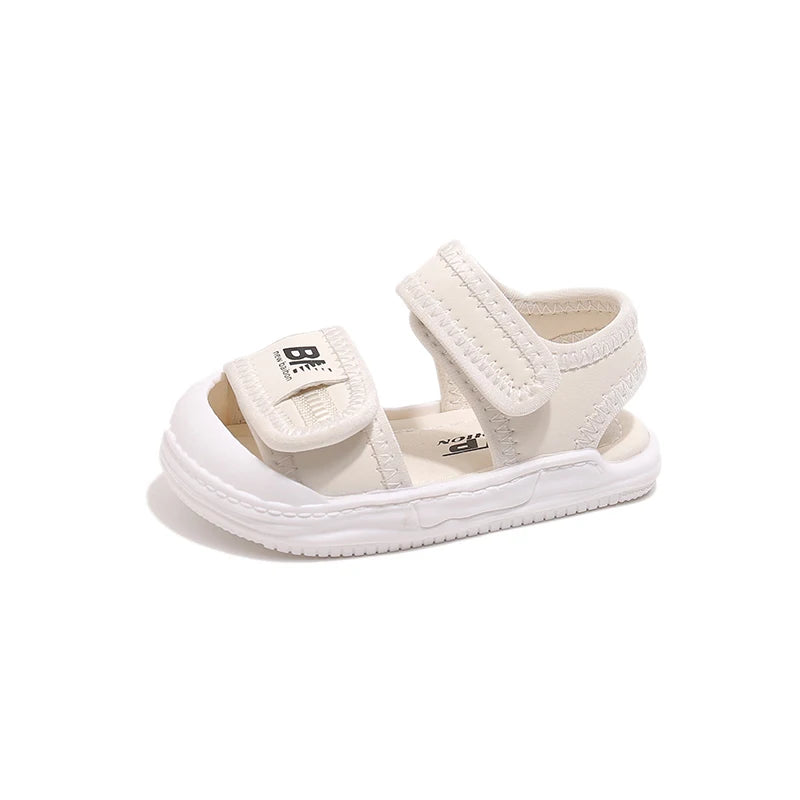 Sandales d'été antidérapantes pour bébés filles et garçons, chaussures plates à bout fermé pour tout-petits, chaussures de berceau, sandales d'extérieur pour nourrissons et enfants