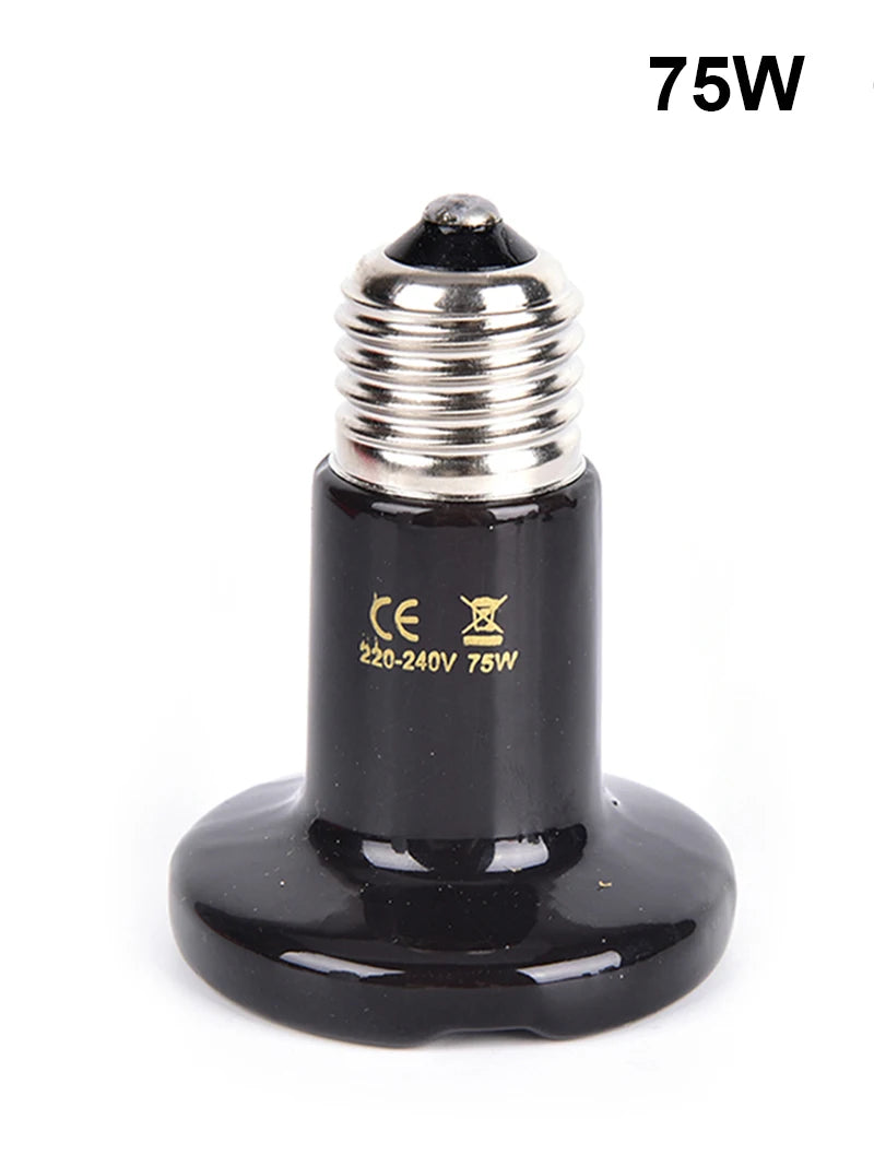 Reptile Heat Lamp Black Infrared Ceramic Emitter Heat Light Bulb Pet Brooder 220-240V Touch Lamp For Chameleon Cage Snake Tank