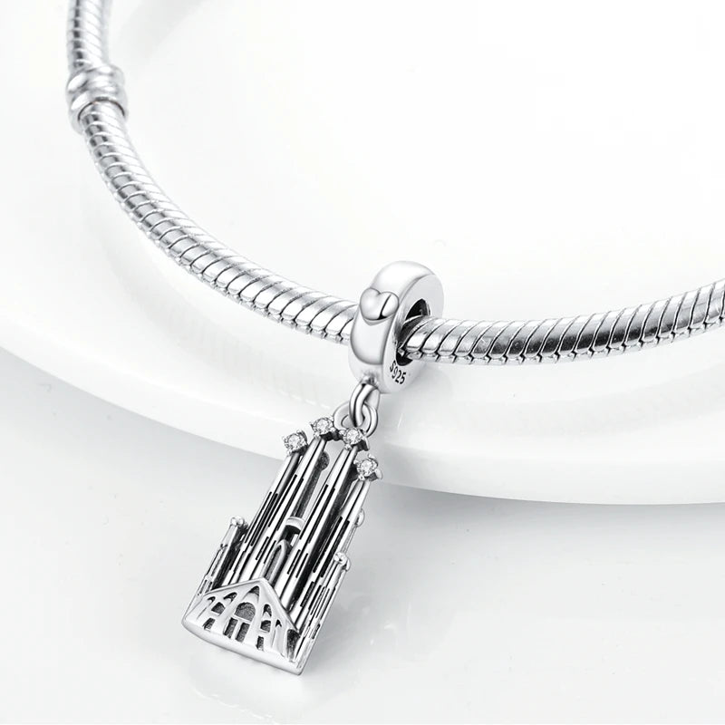 925 Sterling Silver Spots Series Charm Eiffel Tower Egypt Charms Pendant Fit MULA Original Sliver Bracelets DIY Jewelry Gifts