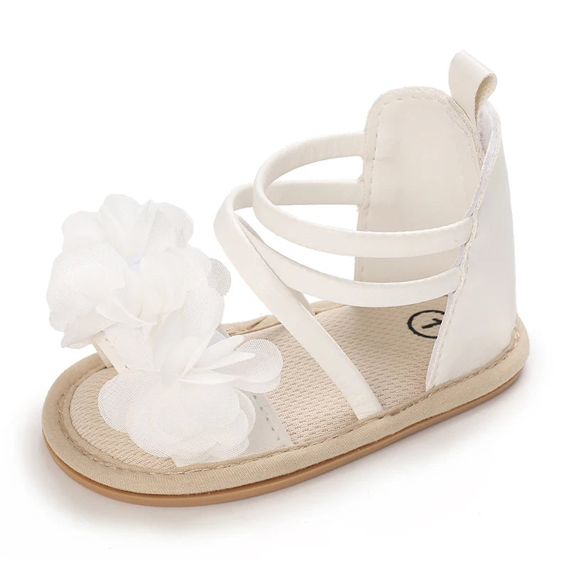 Girls' Sandals 2025 Summer New Children's Flower Princess Shoes Medium Large Children's Soft Bottom High Butt Roman Shoes