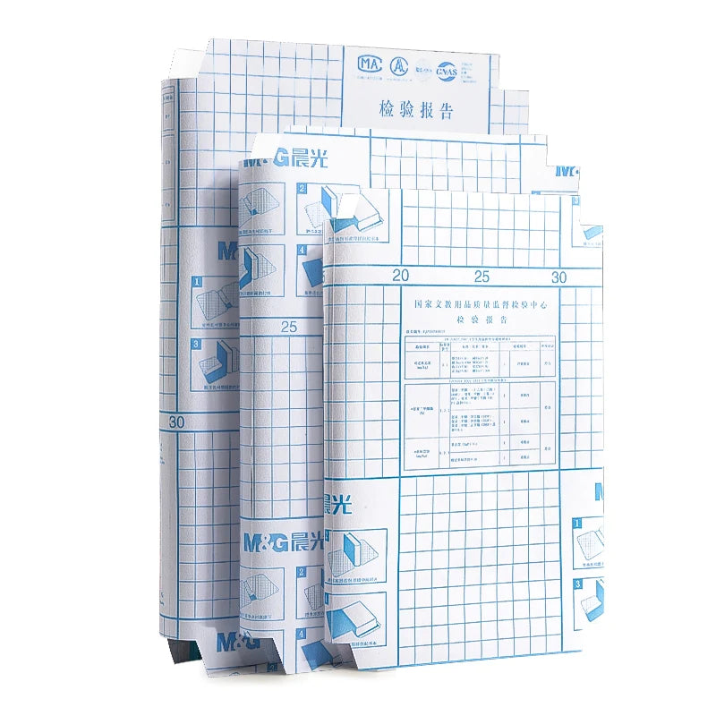 Couverture de livre autocollante transparente M&G A4/16K, taille S/M/L, imperméable, film de protection mat transparent pour carnet de notes
