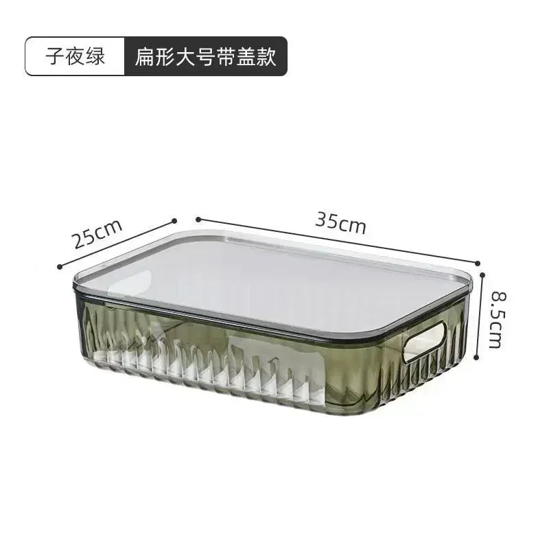 Light Luxury Desktop Cosmetic Plastic Drawer With Lid Wardrobe Sundries Toy Storage Box Transparent Storage Basket With Handle