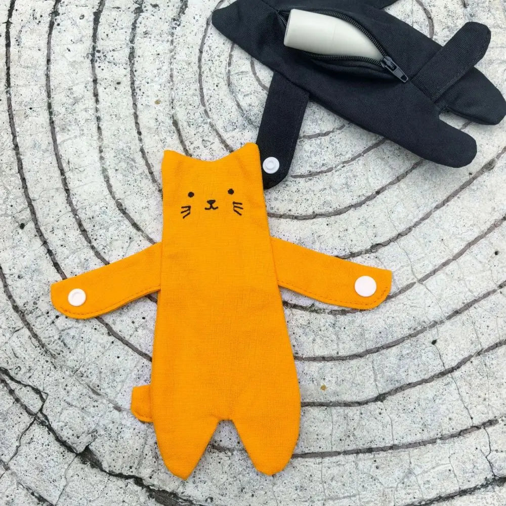 Canvas Cartoon Cat Coin Purse Zipper Closure Anti Loss Zippered Mini Wallet Snap Button Decorative Small Change Pouch Daily Use