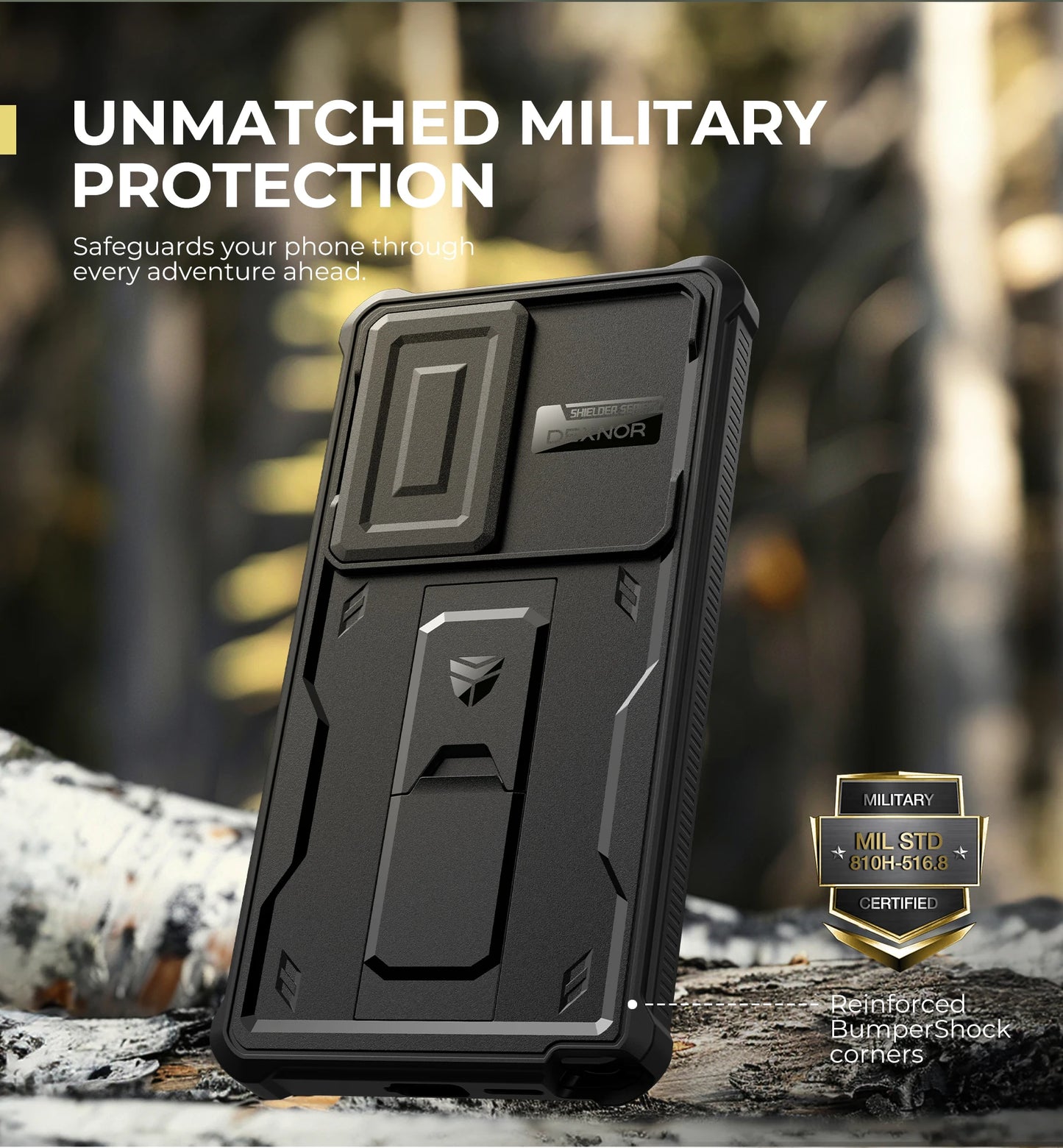 Dexnor For Samsung Galaxy S25 Ultra 2025 Case Full Body Rugged Case with Camera Cover & Built-in Screen Protector Kickstand Case