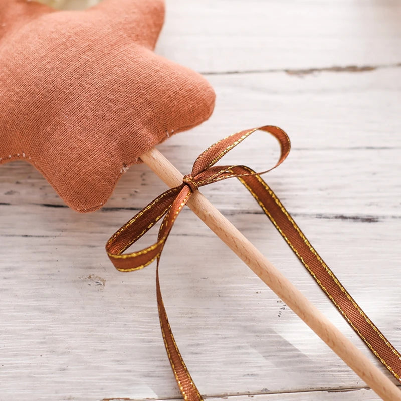 1PC Baby Wooden Star Magic Wand Rattle Play Gym Teether Toy Newborn Birthday Party Photography Prop Montessori Toys For Kid Gift