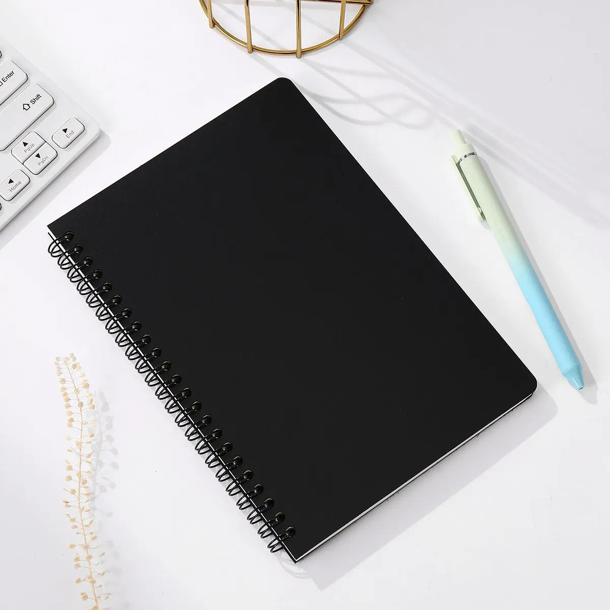Carnet à spirales A5, 160 pages, papier épais, protection des yeux, ligné, pour l'école, le bureau
