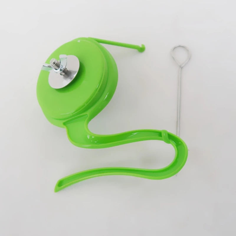 Bird Mirror Toy with Plastic Perch Stand for Cage Parrot Metal Fruit Vegetable Holder Feeder for Lovebirds Finches Canaries