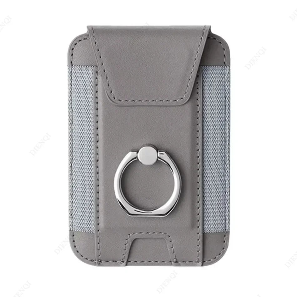 Magsafe Phone Wallet Card Holder with Ring Stand Flap Cover Pu Leather Wallet Magnetic Phone Case for Iphone 12 13 14 15 16 Pro