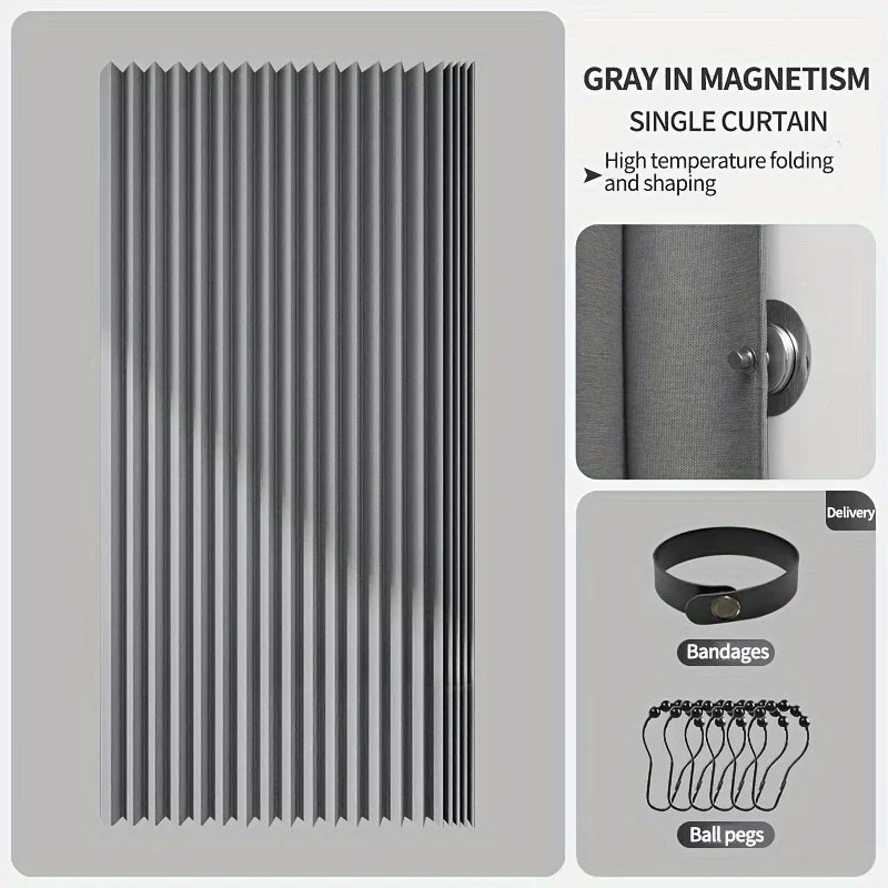 Foldable Magnetic Shower Curtain Waterproof Bath Curtain with 12/14 Hooks Modern Curtain Privacy Bathroom Divider for Bathroom