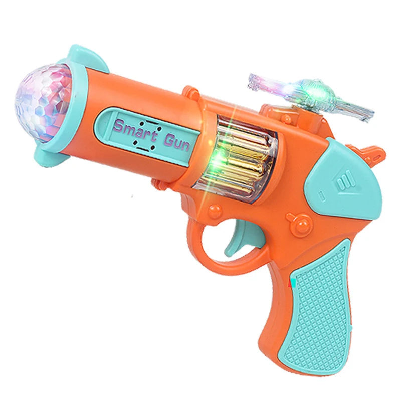 Pistolet jouet pour enfants, flash électrique, musique, projection rotative colorée, son et lumière, cadeau pour enfants
