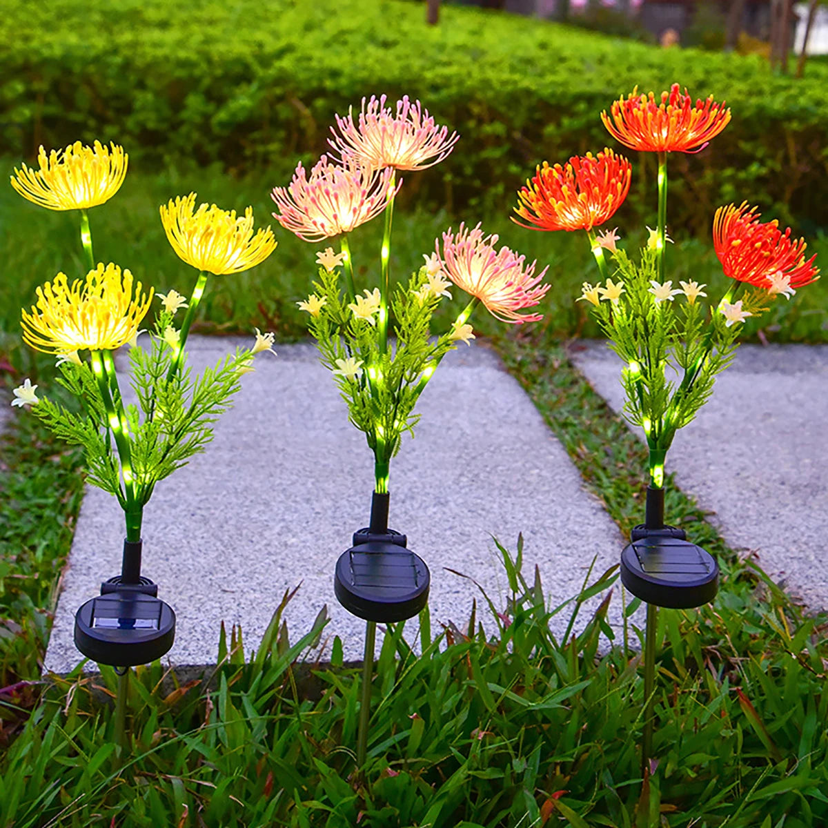 1pc Lampes solaires de jardin Lampes solaires de fleurs de rivage, lampes solaires extérieures à LED pour la décoration de jardin, d'allée, de pelouse et de cour