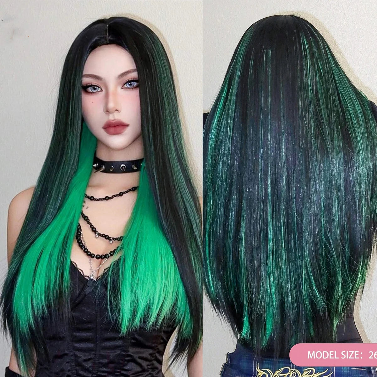 Perruques synthétiques longues blondes EASIHAIR pour femmes, cheveux naturels lisses et dégradés avec frange, résistantes à la chaleur, pour un usage quotidien