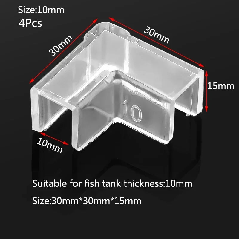 Lot de 4 protections d'angle anti-collision en plastique pour aquarium, 5/6/8/10/12/15 mm, sans adhésif, accessoires