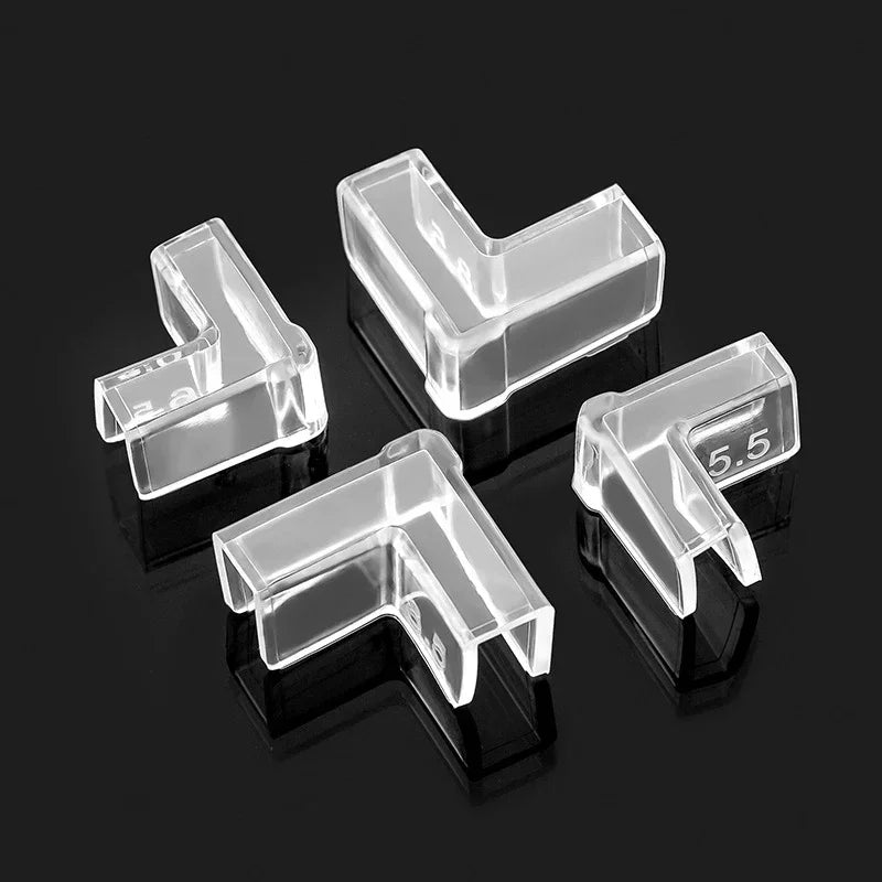 Lot de 4 protections d'angle anti-collision en plastique pour aquarium, 5/6/8/10/12/15 mm, sans adhésif, accessoires