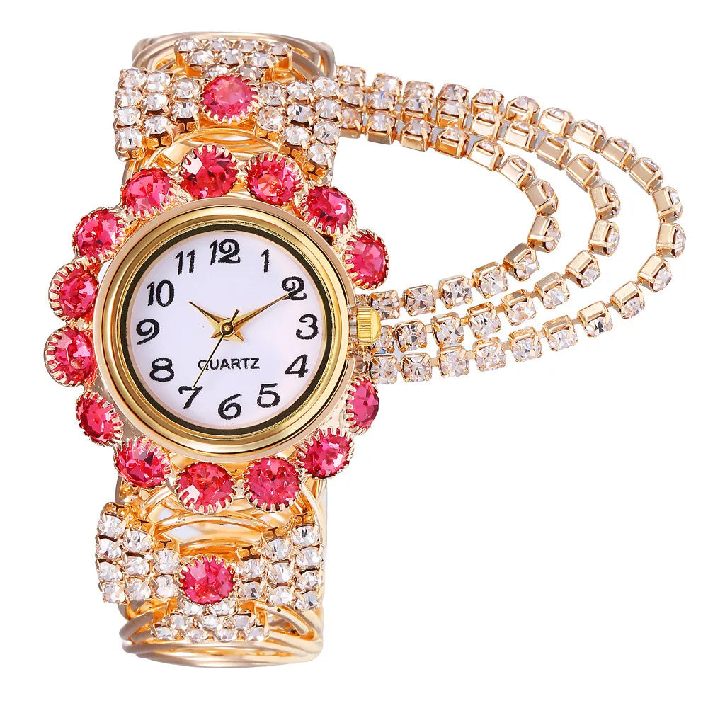 YIKAZE Diamond Rhinestone Luxury Women Quartz Wristwatch Fashion Ladies Alloy Steel Strap Casual Watches Clock Waterproof