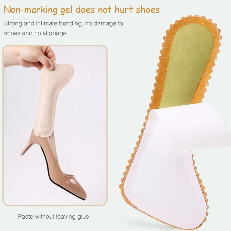Sandales Semelles auto-adhésives Talons hauts Coussinets antidérapants pour chaussures Semelles intérieures en cuir absorbant la transpiration Coussin absorbant les chocs
