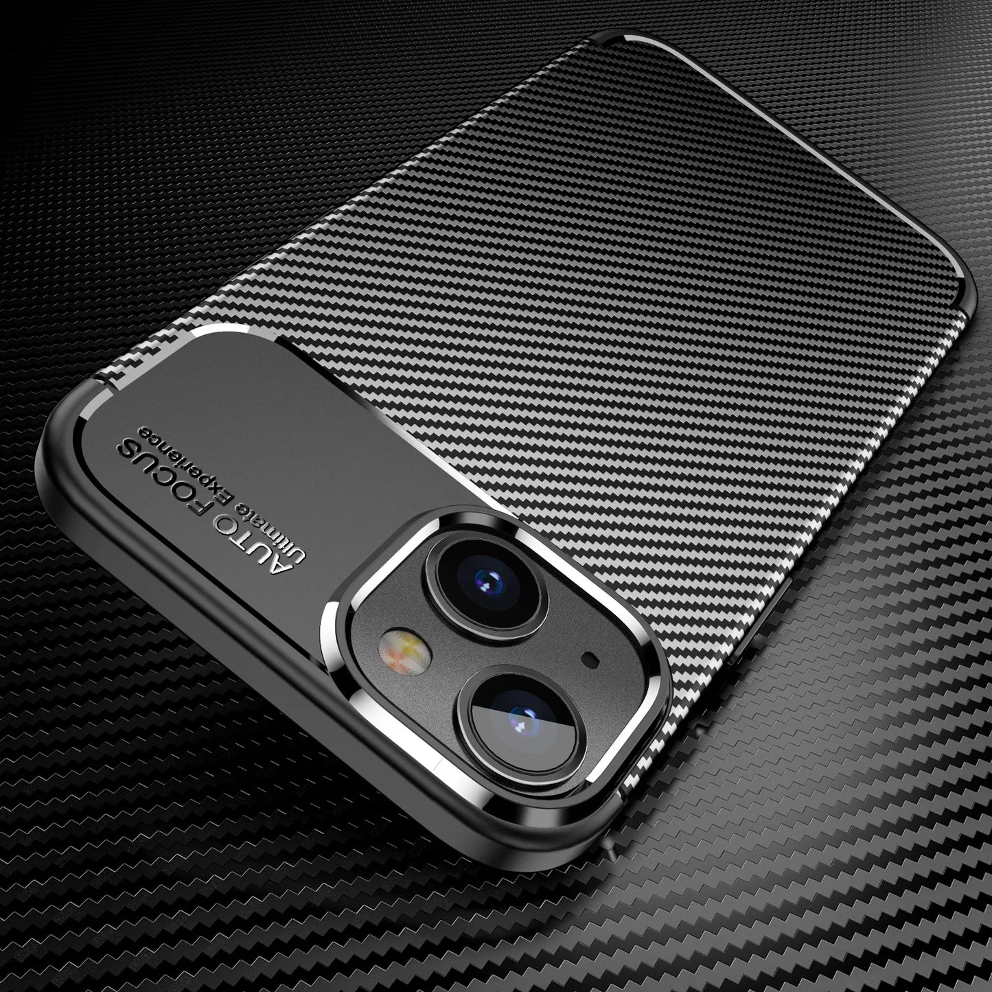 Carbon Fiber Patten Case For Apple iPhone 11 12 13 14 15 Pro Max 14 Plus Shockproof Soft TPU Case