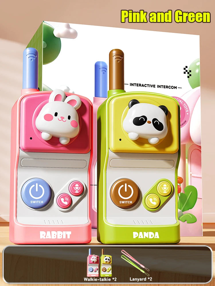Talkie-walkie électronique pour enfants, 500 m, 2 pièces, radio, téléphone, communication, mini jouet rechargeable pour enfants de 3 ans