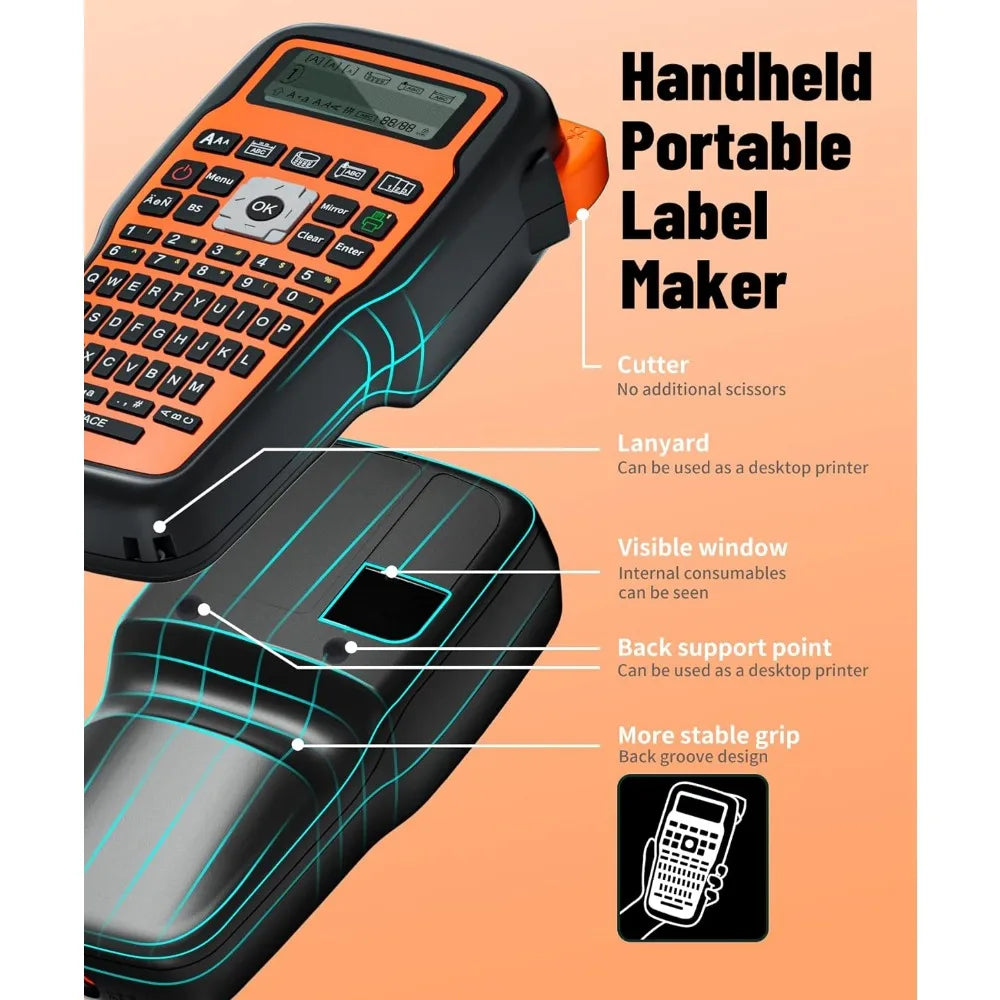 Imprimante portable E1000 Pro, étiqueteuse portable pour travaux d'étiquetage industriel, compatible avec le ruban d'étiquettes Brother TZe-231