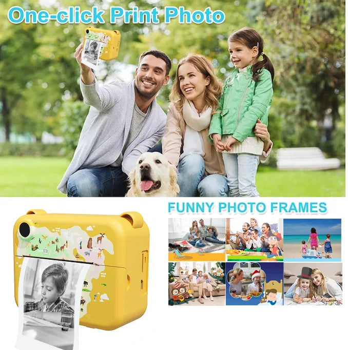 Kids Camera Instant Print Christmas Birthday Gifts for 3-12 Year Old Boys Girls Toys for Kids Age 3-10 with 3 Rolls Print Paper