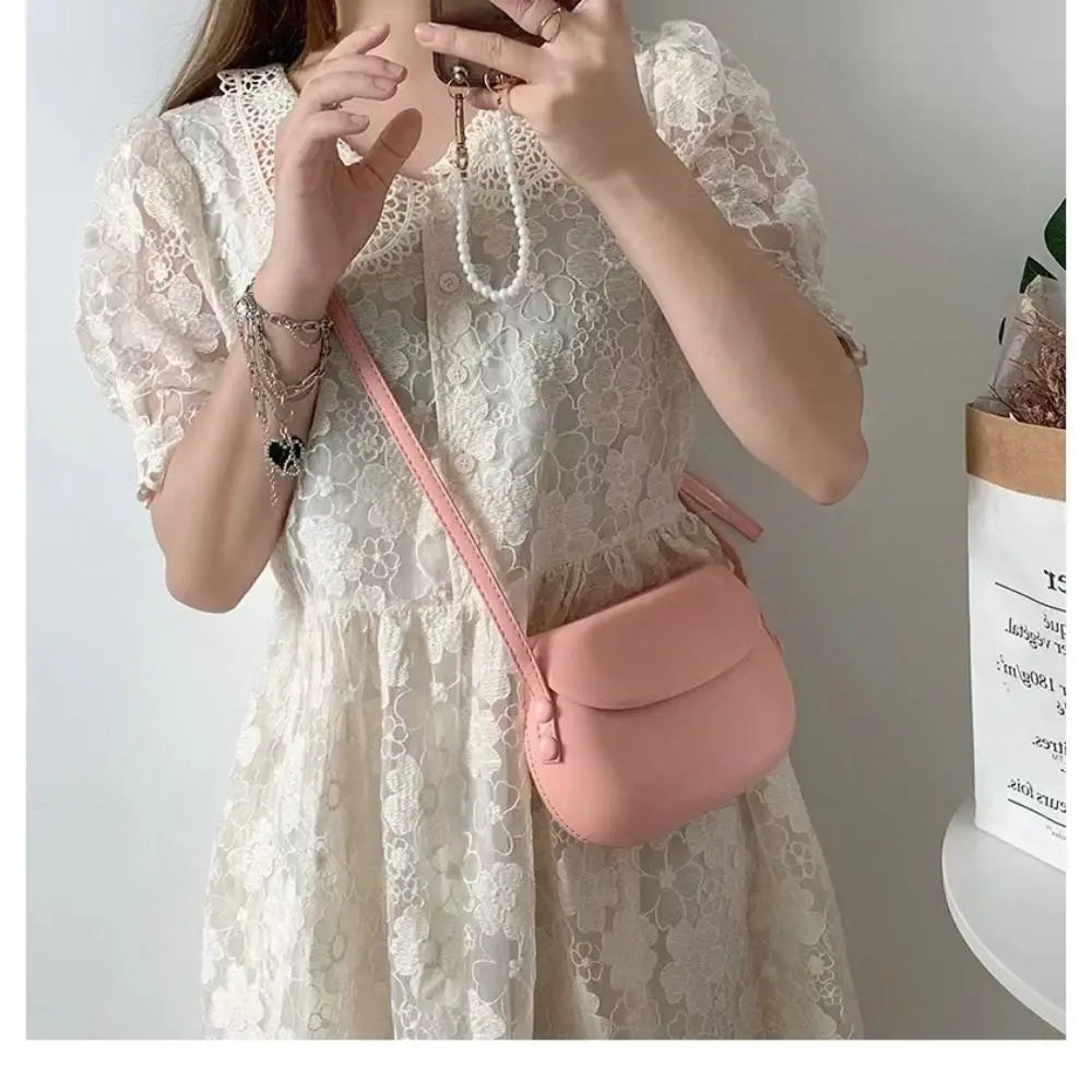 PU Leather Women Crossbody Bag Fashion Luxury Purse Sling Bags Saddle Shoulder Bag Candy Color Girl Messenger Bags