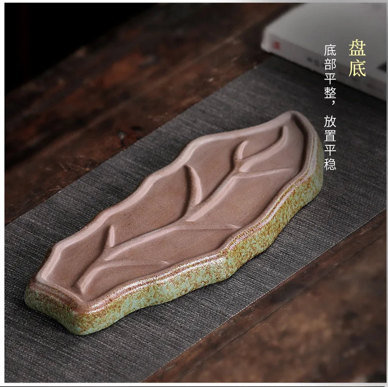 Japanese Stoneware Tea Tray Retro Ceramic Pot Bearing Support Small Tea Table Water Storage Dry Tea Table Household Cha Teaware