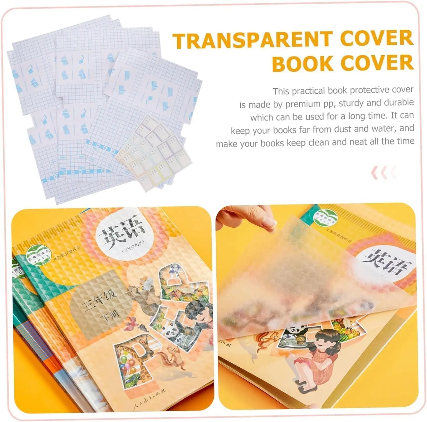 Lot de 10 à 30 protège-livres autocollants transparents et mats A4/16K/22K, imperméables, pour manuels scolaires, fournitures d'emballage