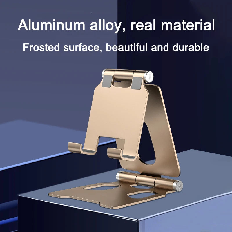 Metal Aluminum Alloy Mobile Phone Desktop Holder Stand for iPhone 13 14 Pro Stand Lazy Live Portable Folding Mobile Phone Stand