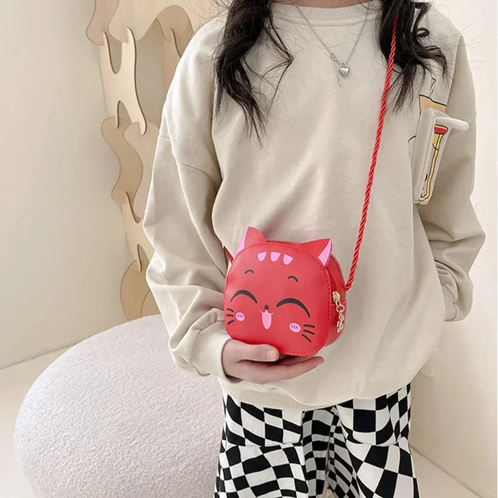 2024 Cute Cartoon Crossbody Fashion Girl PU Leather Elegant Children's Accessories Change Shoulder Bag حقائب يد 숄더백