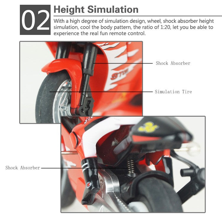 RC1:32 high-speed motor simulation shock absorber Race motorcycle charging 2.4Ghz Parent-child interactive boy's holiday toy