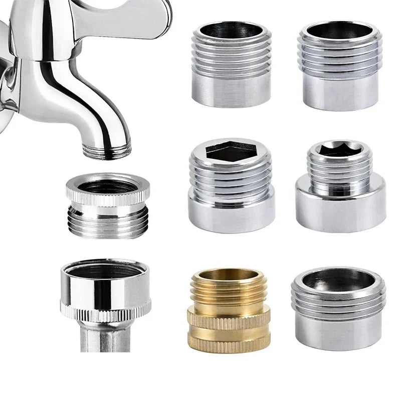 Water Faucet Coupler 1/2 To M16 M18 M20 M22 M24 M28 M32 Thread Connector Conversion Tap Adapter Fitting Bubbler Kitchen Bathroom