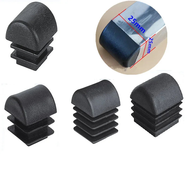 Lot de 4 embouts carrés en plastique pour tubes et tuyaux, bouchons pour pieds de table, chaises, meubles, protection de pieds de nivellement