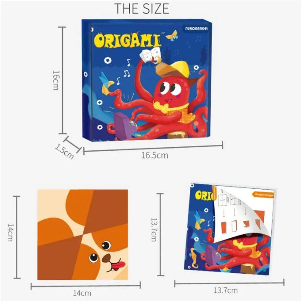 108 Pages Montessori Toys Cartoon Animal Origami Paper Kid DIY Craft Toy Handcraft Parper Art Educational Toy for Children Gift