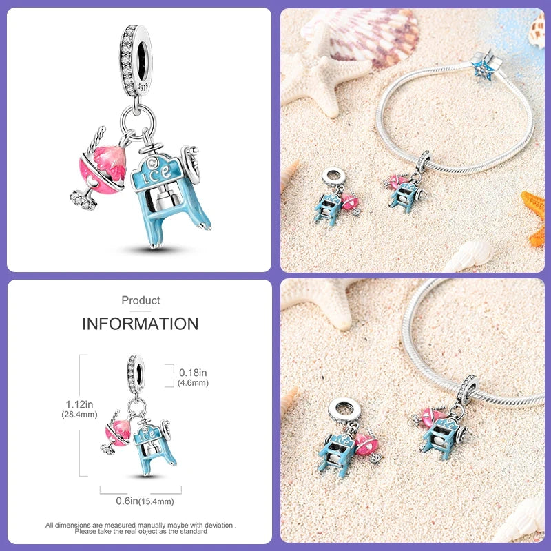 New 925 Sterling Silver Luminous Elf Blue Purple Butterfly Moon Life Tree Charms Beads Fit Pandach Original Bracelet DIY Jewelry