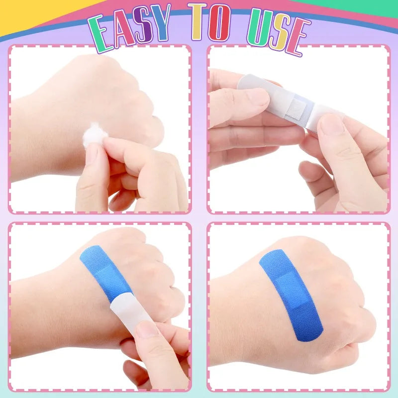Pansement adhésif bleu détectable en métal, 100 pièces, pansement étanche pour service alimentaire, premiers secours, pansement pour plaies